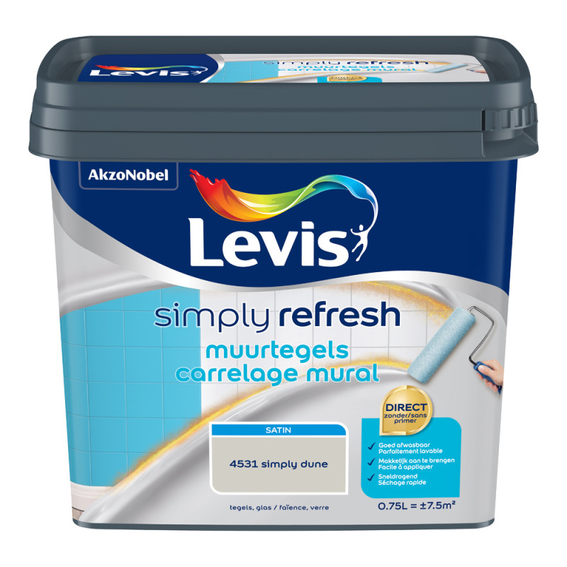 Peinture pour carrelage mural Simply Refresh simply dune satin 0,75 L LEVIS