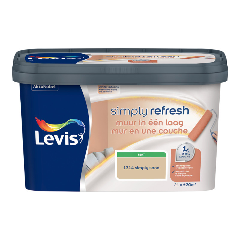 Peinture pour murs Simply Refresh simply sand mat 2 L LEVIS