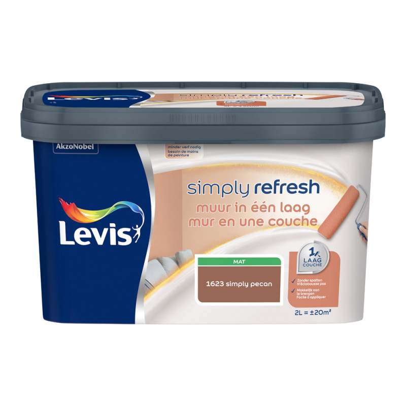 Peinture pour murs Simply Refresh simply pecan mat 2 L LEVIS