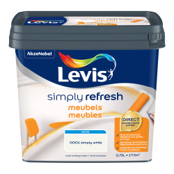 Peinture pour meubles Simply Refresh blanc satin 0,75 L LEVIS