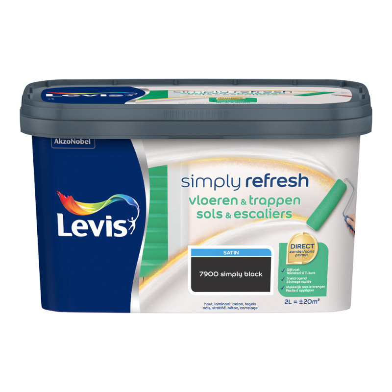 Peinture pour sols et escaliers Simply Refresh noir satin 2 L LEVIS