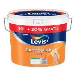 Peinture Easyclean Mur blanche mate 10 L + 2 L LEVIS