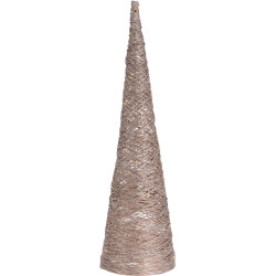 Cône en raffia LED blanc chaud 60 cm