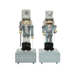 Casse-Noisette Boîte à Musique Bleue 30cm – Magie Noël | DECORIS