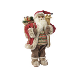 Père Noël Rouge Country 60cm – Déco Festif | DECORIS