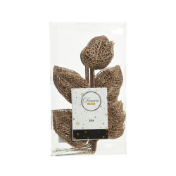 Branche plastique caramel 10 pièces – Déco Noël | DECORIS