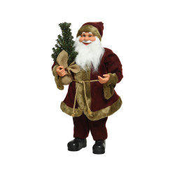 Père Noël avec sapin 60 cm – Déco festive | DECORIS