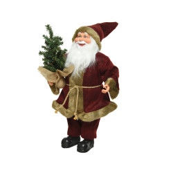 Père Noël avec sapin 45 cm – Déco festive | DECORIS
