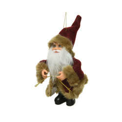Père Noël à suspendre Bordeaux 13cm – Déco festive | DECORIS

