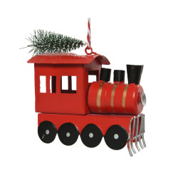 Train rouge à suspendre 9 cm – Déco festive | DECORIS

