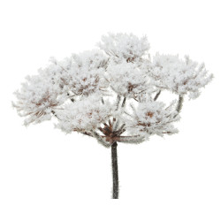 Branche enneigée fleurs blanches 75cm – Déco Noël festive