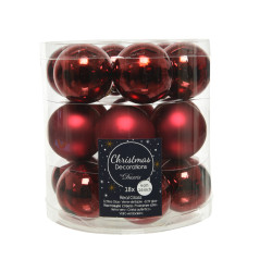 Boule de Noël Verre Bordeaux 4cm – Lot 18 Pièces | DECORIS

