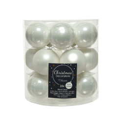 Boules de Noël Blanc Hiver Ø 4cm – Lot 18 Pièces | DECORIS