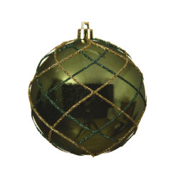 Boule de Noël incassable carreaux vert pin Ø 8 cm – Festive