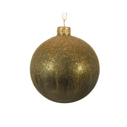 Boule de Noël Verre Pailletée Vert Pin Ø 8 cm – Festive | DECORIS

