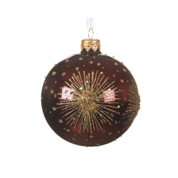 Boule de Noël Verre Étoile Bordeaux 8cm – Festive & Élégante


