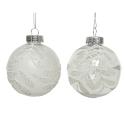Boule de Noël incassable feuilles Ø 8 cm – Déco festive | DECORIS

