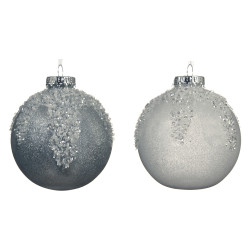 Boule de Noël incassable givrée Ø 10 cm – Déco festive | DECORIS