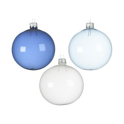 Boule de Noël en verre transparent Ø 8 cm – Déco festive | DECORIS