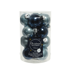 Boules de Noël Verre Bleu 3,5cm – Lot 16 Pièces | DECORIS

