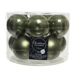 Boule de Noël Verre Vert Mousse 6cm – Lot de 10 | DECORIS