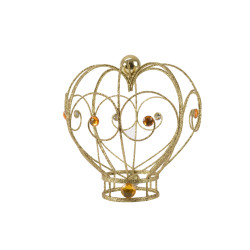 Cimier Couronne Dorée 19cm – Déco Noël | DECORIS