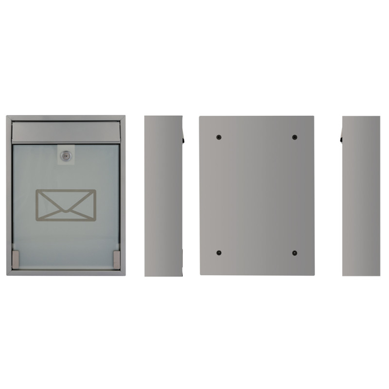 Boite aux lettres Milan argentée PEREL