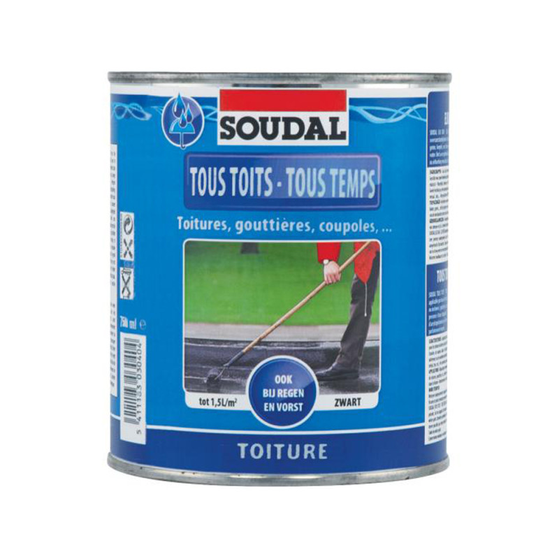 Revêtement Tous Toits Tous Temps noir 10 L SOUDAL