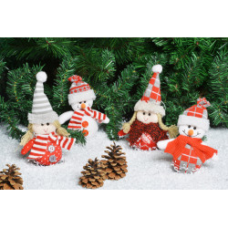 Personnage de Noël en tissu 15 cm