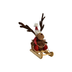 Renne avec luge 34 cm