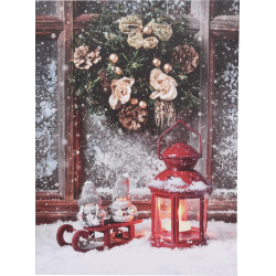 Toile de Noël LED 28 x 38 cm Toile de Noël LED 28 x 38 cm