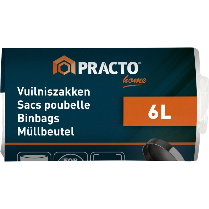 Sac poubelle 6 L 50 pièces PRACTO HOME