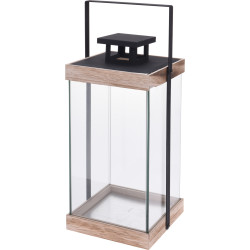 Lanterne en bois et en métal 36 cm