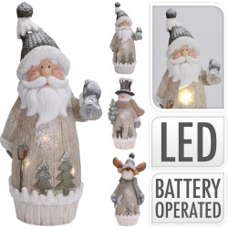 Figurine de Noël à base d'un tonneau 56 cm LED