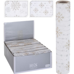 Chemin de table Flocon doré 28 x 270 cm