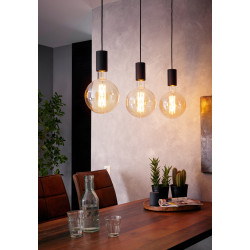 Suspension Pozueta noire 84 x 6,5 x 110 cm E27 3 x 40 W EGLO Suspension Pozueta noire 84 x 6,5 x 110 cm E27 3 x 40 W EGLO