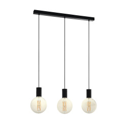 Suspension Pozueta noire 84 x 6,5 x 110 cm E27 3 x 40 W EGLO