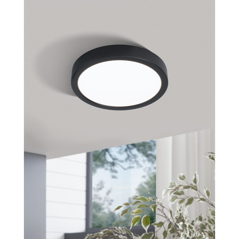 Plafonnier LED Fueva 5 noir Ø 21 cm 4000 K 17 W EGLO Plafonnier LED Fueva 5 noir Ø 21 cm 4000 K 17 W EGLO