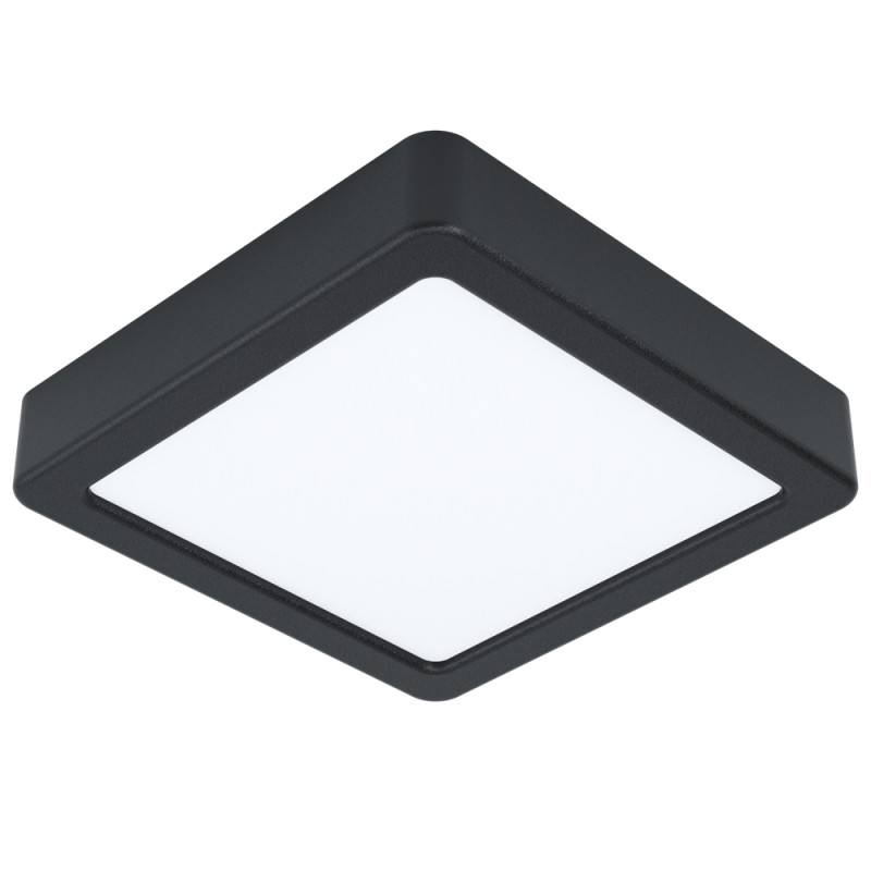 Plafonnier LED Fueva 5 noir 16 x 16 cm 3000 K 11 W EGLO