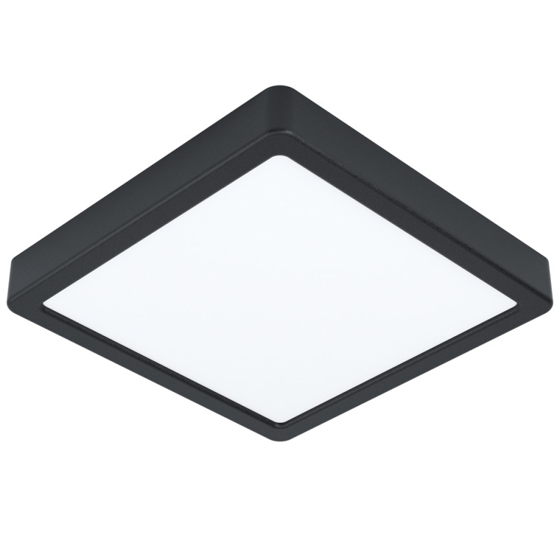 Plafonnier LED Fueva 5 noir 21 x 21 cm 3000 K 17 W EGLO