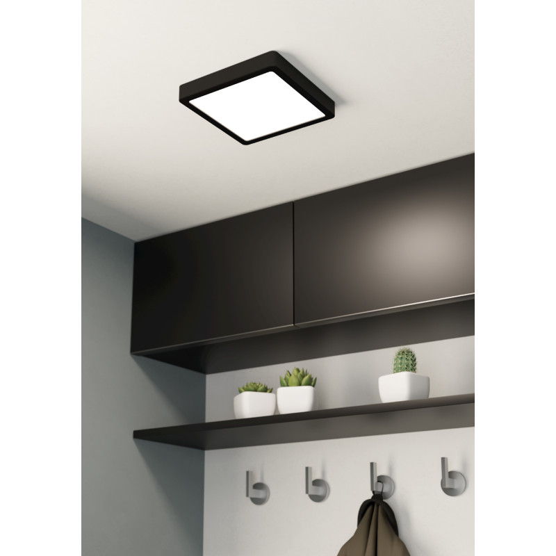 Plafonnier LED Fueva 5 noir 21 x 21 cm 4000 K 17 W EGLO Plafonnier LED Fueva 5 noir 21 x 21 cm 4000 K 17 W EGLO