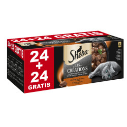 Patée pour chat Sélection du Boucher en sauce 24 + 24 pièces gratuites SHEBA