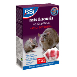 Appât pâteux contre souris et rats Rodi Bro 0,15 kg BSI