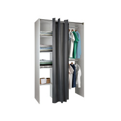 Garde-robe avec rideau gris 120 x 48 x 200 cm PRACTO HOME Garde-robe avec rideau gris 120 x 48 x 200 cm PRACTO HOME