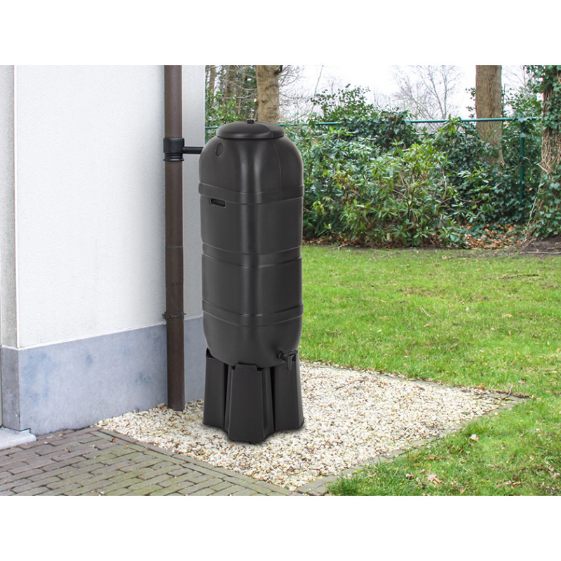 Tonneau à eau de pluie avec accessoires 100 L noir PRACTO GARDEN