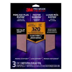 Feuille à poncer Pro Grade Precision grain 320 3 pièces 3M