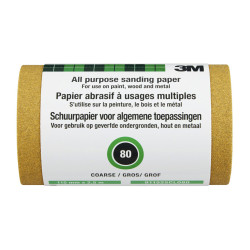 Rouleau de papier abrasif multi-usages grain 80 115 mm x 2,5 m 3M