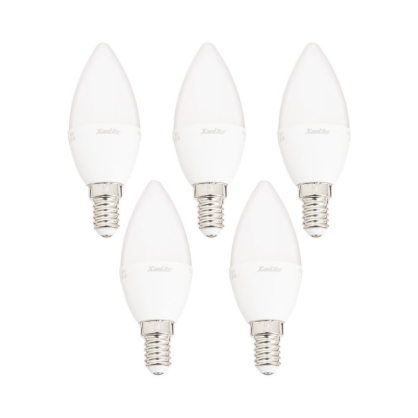 Ampoule flamme LED E14 blanc chaud 470 lm 6 W 5 pièces XANLITE