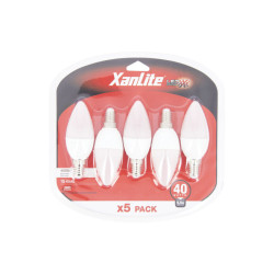 Ampoule flamme LED E14 blanc chaud 470 lm 6 W 5 pièces XANLITE Ampoule flamme LED E14 blanc chaud 470 lm 6 W 5 pièces XANLITE
