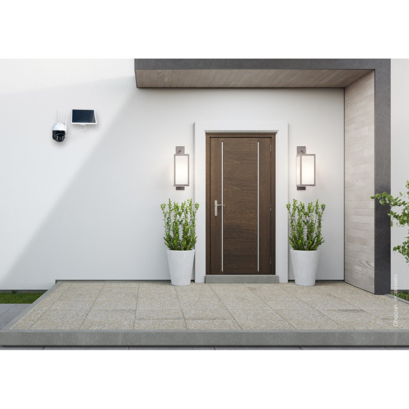 Caméra Wi-Fi extérieure dôme avec panneau solaire CHACON